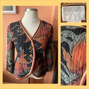 Vintage Jeanne Marc Quilted Botanical Print Blazer - S/M